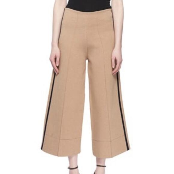 Victoria Victoria Beckham Pull On Flared Crop Leg Pants withTux Stripe Size 6 - Picture 1 of 11